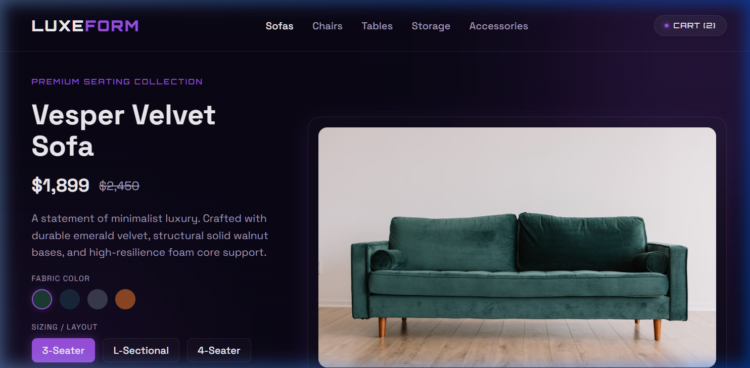 HNify Custom Furniture Store Web Design Workspace